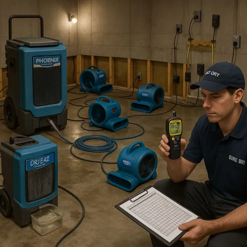 Structural Drying and Dehumidification process in Pine Hill, NJ